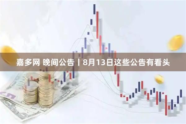 嘉多网 晚间公告丨8月13日这些公告有看头