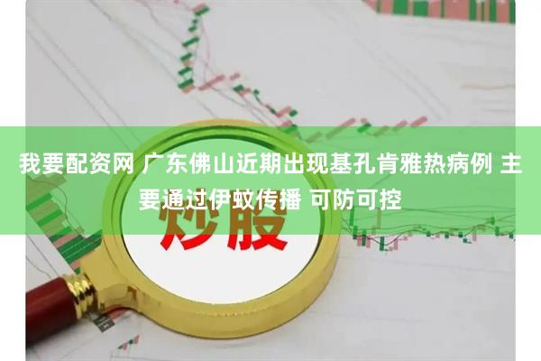 我要配资网 广东佛山近期出现基孔肯雅热病例 主要通过伊蚊传播 可防可控